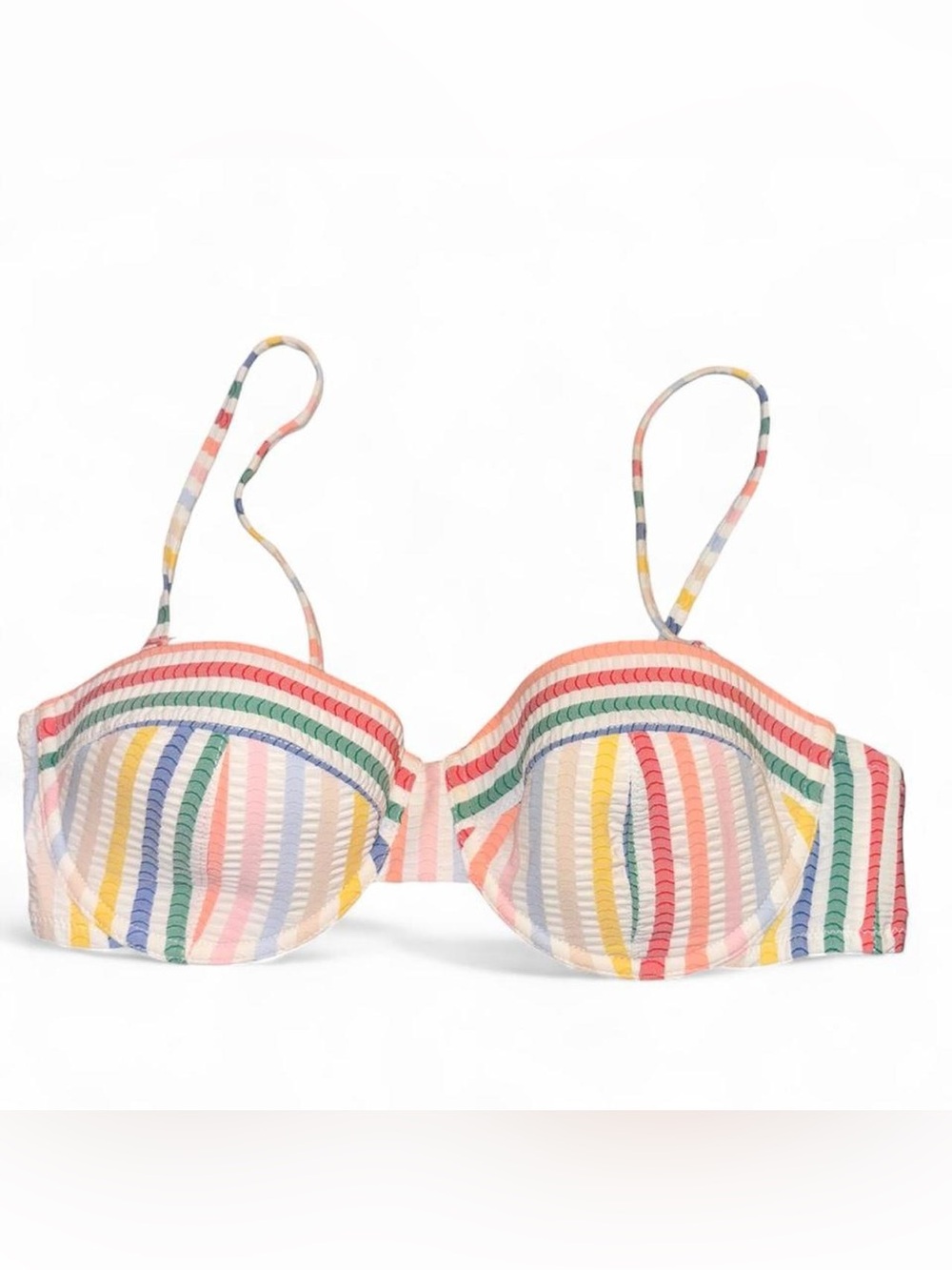 J. Crew Pastel Multicolor Striped Bikini Top
